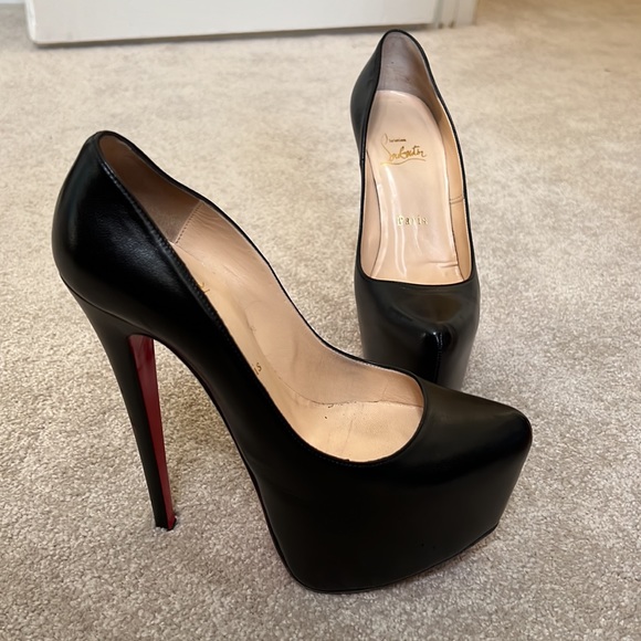 Christian Louboutin Black Daffodile 160mm Kid size 37 - Picture 3 of 16